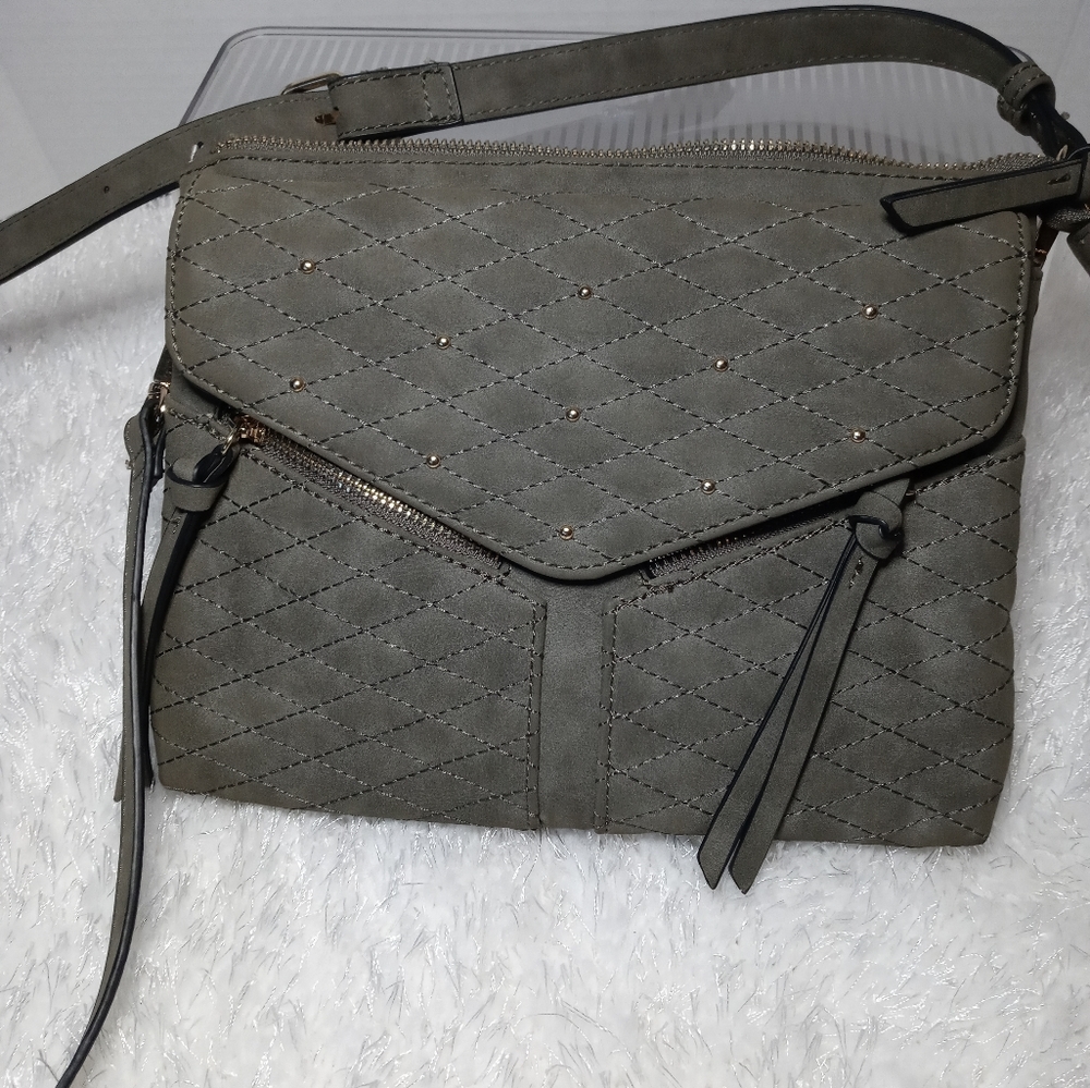 Womens Olive Suede shoulder/ crossbody bag